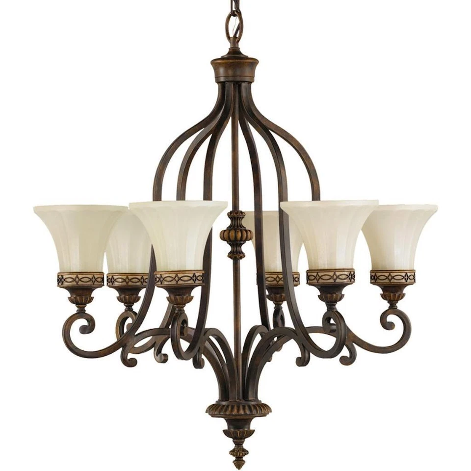 Sea Gull Drawing Room 6 Light 28 inch Chandelier, Walnut, F2224/6WAL - Image 1 of 1