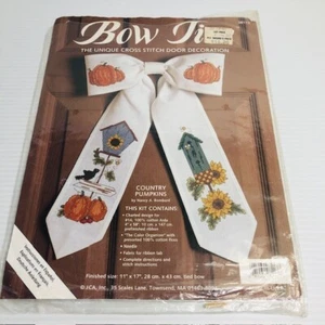 Bow Ties Country Pumpkins Sampler Cross Stitch Pattern Chart. Instructions only! - Picture 1 of 5