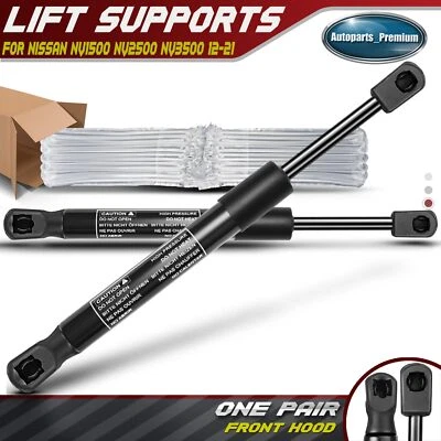 2x Soportes de elevación del capó delantero Amortiguadores Puntales para Nissan NV1500 NV2500 NV3500 12-21 Foto 1 de 4