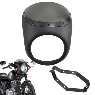 Carenado de faros redondos retro de 7" parabrisas para cafetería racer chopper Foto 1 de 4