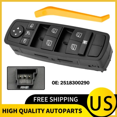 Interruptor de ventana eléctrica delantero izquierdo 2518300290 para Mercedes-Benz ML350 ML550 GL350 Foto 1 de 4