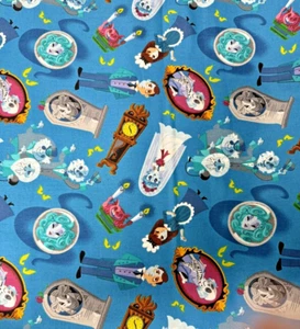 Disney Halloween HAUNTED MANSION Wedding Leota Ghosts Characters Blue Fabric - Picture 1 of 6