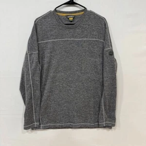 Eddie Bauer Camicia Termica Uomo M Grigio Manica Lunga Pullover Girocollo Maglia Waffle - Foto 1 di 5