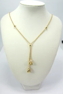 IMPRESIONANTE COLLAR COLGANTE CALADO EN FORMA DE PERA ORO AMARILLO 14K PARA DAMA 2,6G - Imagen 1 de 8