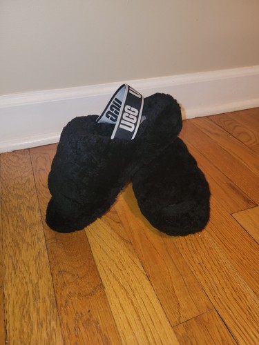 UGG Nero Fluff Slides Logo Tg. 7