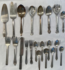 Lot of Antique Silver Plated Flatware 21 Pieces Includes Serving Utensils
