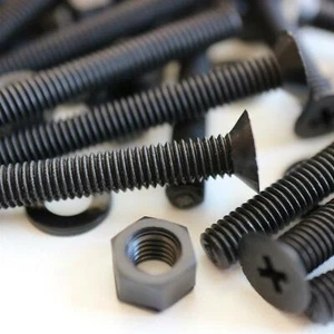 20x Tuercas y pernos de plástico avellanado negro, M5x40 mm, anticorrosión, PP - Imagen 1 de 8