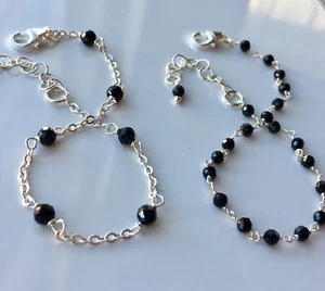 Italian Silver Set of 2 Gemstone Bracelets Brand NEW In The Box - Picture 1 of 12