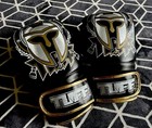 TUFF Boxing Muay Thai MMA Kickboxing Gladiator Black Boxing Gloves (12 oz)