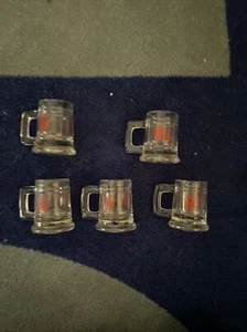 Becks Miniature Beer Mug Stein Shot Glass Set of 5 Advertising - Picture 1 of 11