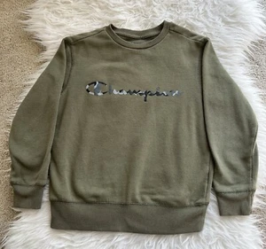 Champion Army Green Crewneck Boy SweatShirt Size S - Picture 1 of 6