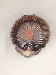 Antico set 6 ciotole da immersione in rame argento conchiglia di mare condimento vintage - Foto 1 di 8