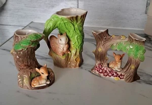 Hornsea Bundle, Collection of Bud Vases, Deer, Squirrel, Fauna, Vintage, Retro - Picture 1 of 10