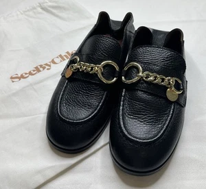 See by Chloe Women's Aryel Flats Convertible Loafers Black Gold New 37 - Picture 1 of 8