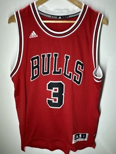 Adidas Chicago Bulls Dwayne Wade Jersey No 3 Red Size Large Good Condition - Picture 1 of 10