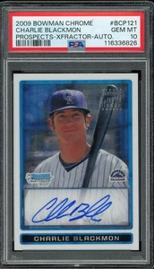 2009 Bowman Chrome XFractor /150 Auto 1st Bow Charlie Blackmon PSA 10 GEM MINT - Picture 1 of 2
