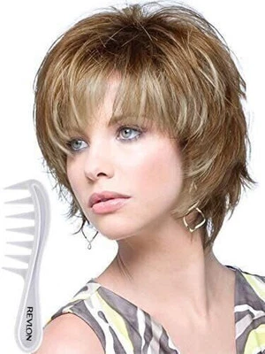 Peluca sintética Noriko Sky de René de París y peine elevador de pelucas - Nuez moscada-F -... Foto 1 de 4