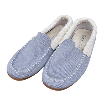 Mocasines Rothys 7 The Cozy azul claro tejido piel de oveja forrados Foto 1 de 4