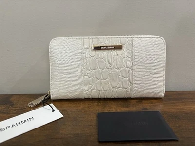 Cartera Brahmin Suri Cremallera Alrededor En Sal Marina Blanco Carman Nueva Con Etiquetas Foto 1 de 4