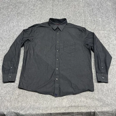 Untuckit Shirt Mens Extra Large Gray Black Relaxed Fit Cotton Casual Casablanca - Image 1 of 4
