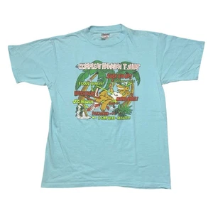 Vintage Compleat Hawaiian T-Shirt Shirt Mens XL Blue Oneita Made USA Graphic 90s - Picture 1 of 9