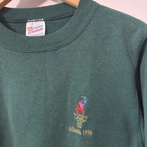 Vintage Hanes 1996 Olympics Crewneck Sweatshirt Atlanta Green Embroidered Size S - Bild 1 von 9