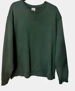 Zara Womens XXL Cotton Sweatshirt Sage Green Crew Neck Pullover Oversized - Picture 1 of 6