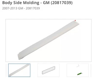 NEW OEM 2007-2013 GMC SIERRA 2500 LH LEFT REAR DOOR MOULDING WHITE 20817039 - Image 1 of 2