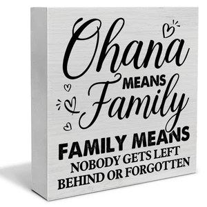 Letrero de madera decorativo para cita familiar Ohana significa familia bloque de madera placa decoración... - Imagen 1 de 5