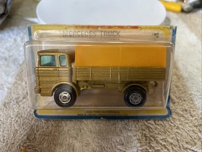 Matchbox Lesney Superfast 1 Mercedes Truck In Original Pack Gold & Yellow Canopy - Image 1 of 4