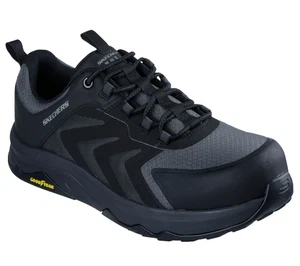 Skechers Speed-Flex Trekker 200255-BLK Mens 12 Black Comp Toe Work Shoes ZOGG923 - Picture 1 of 10