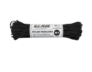 550 Paracord schwarz 550 Pfund 7 Strang hergestellt in den USA 100' 308 Rothco - Bild 1 von 1