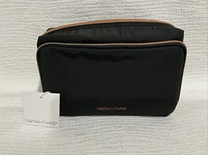 Kosmetiktasche Schottenkaro + Zwirn schwarz rosegold Make-up Zug neu mit Etikett! - Bild 1 von 12