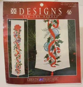 Christmas Traditions Cross Stitch Kit 1927 Ornaments Bell Pull 5" x 26" NEW - Picture 1 of 10