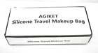 Agiket Portable Travel Makeup Bag Soft Silicone Waterproof Toiletry Khaki