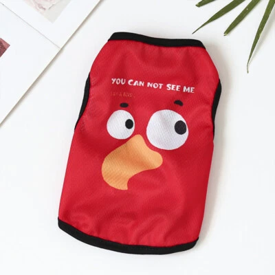 Pet Vest Cat Clothes Dog Shirt Small Dog Clothing Thin Sleeveless Cartoon = - Image 1 of 4