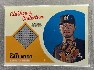 2012 Topps Heritage Clubhouse Collection Game Used Relic #CCR-YG Yovani Gallardo - Picture 1 of 2