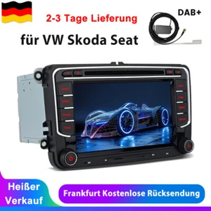 7" Autoradio 2 DIN NAV GPS DVD DAB+ Für VW GOLF PASSAT TIGUAN TOURAN Sharan POLO - Bild 1 von 14