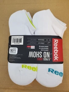 Reebok Women's No Show Socks Performance Traning 6 pack White/multi - Picture 1 of 6