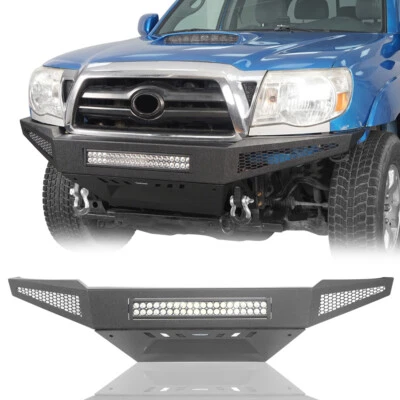 PARAGOLPES DELANTERO TEXTURIZADO TODOTERRENO CON BARRA DE LUZ LED AJUSTE CAMIONETA 2005-2015 TACOMA Foto 1 de 4