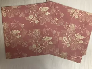 Vintage Wrapping Paper Gift Wrap A Special Day Floral Pink White 1980’s Artfaire - Picture 1 of 11