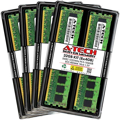 32GB 8x 4GB PC3-10600R RDIMM ASUS KGPX-Q32 Z8PE-D12 Z9NR-D12 Z9PE-D16 Memory RAM - Image 1 of 3