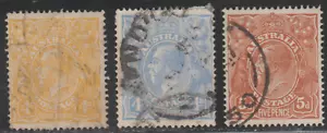 Australia 1914-24 SC# 31, 33, 36 - King George V - Used Lot # 007 - Bild 1 von 2