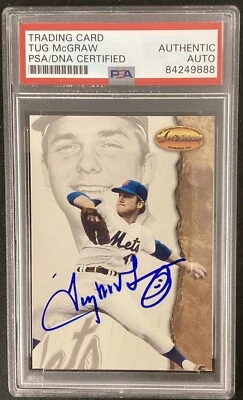 Tug McGraw Signed 1994 Ted Williams #58 Baseball Card Mets WSC Autograph PSA/DNA - Image 1 of 3