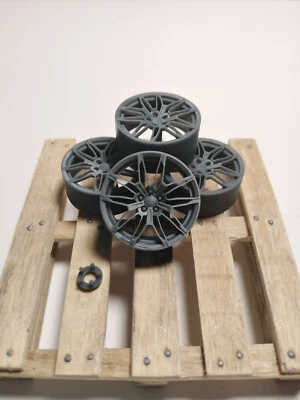 Lot de 4 jantes pour maquette voiture 1/24 1/18 (BMW Style 825) - Photo 1/4