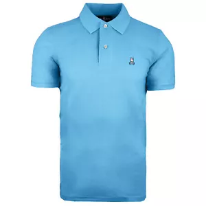Psycho Bunny by Robert Godley Short Sleeve Blue Mens Polo Shirt B6K001S7PC BBL - Picture 1 of 1