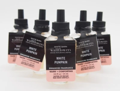 (5) Bath & Body Works BLANCO CALABAZA Cálido Confortante Bombilla de Flor de Pared Un Lote de 0.8oz Foto 1 de 4