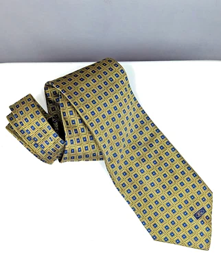 Corbata para hombre Ford azul amarillo 100 % seda hecha en Italia Foto 1 de 4