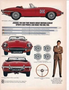 1970 Jaguar XK-E E-Type Roadster Print-Ad/ Great Art - Picture 1 of 1