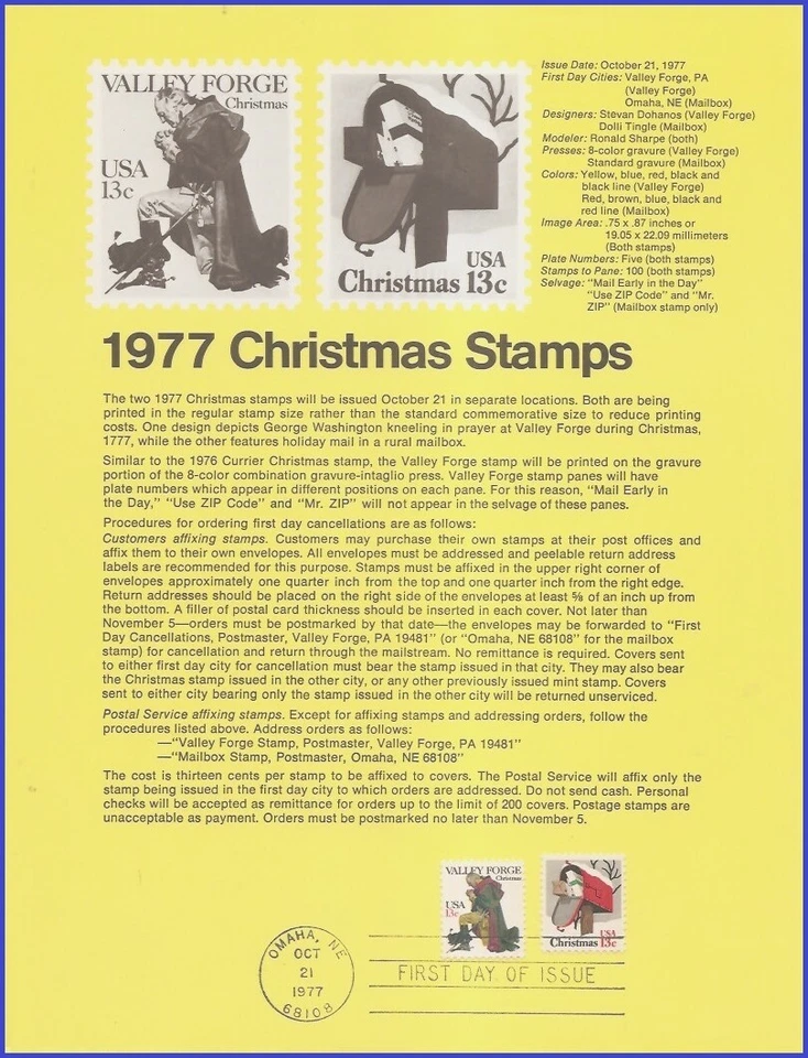 USA2 #1730 U/A SOUVENIR PAGE FDC   Christmas Rural Mail Box - Image 1 of 1